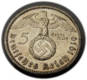 5 marek 1939 Paul von Hindenburg / swastyka Berlin