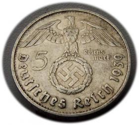Picture 2 for: 5 marek 1939 Paul von Hindenburg / swastyka Berlin