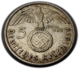 Picture 2 for: 5 marek 1939 Paul von Hindenburg / swastyka Stuttgart