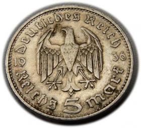 Picture 2 for: 5 marek 1936 Paul von Hindenburg / orzeł pruski Berlin