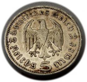 Picture 2 for: 5 marek 1936 Paul von Hindenburg / orzeł pruski Berlin