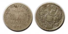 15 kopiejek / 1 złoty 1838 byłe Królestwo Polskie Warszawa