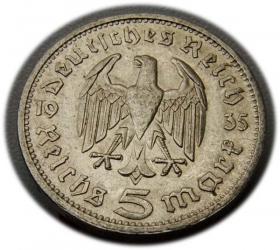 Picture 2 for: 5 marek 1935 Paul von Hindenburg / orzeł pruski Berlin