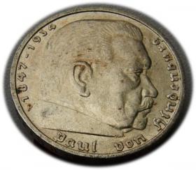 Picture for: 5 mark 1935 F Paul von Hindenburg / prussian eagle Stuttgart
