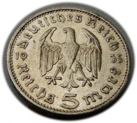 Picture 2 for: 5 marek 1935 Paul von Hindenburg / orzeł pruski Stuttgart