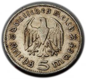 Picture 2 for: 5 marek 1935 Paul von Hindenburg / orzeł pruski Karlsruhe