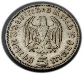 Picture 2 for: 5 marek 1935 Paul von Hindenburg / orzeł pruski Hamburg