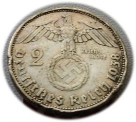 Picture 2 for: 2 marki 1938 Paul von Hindenburg / swastyka Berlin