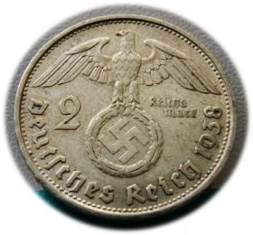 Picture 2 for: 2 marki 1938 Paul von Hindenburg / swastyka Wiedeń