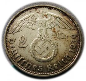 2 mark 1939 B Paul von Hindenburg / An eagle with swastika Wien