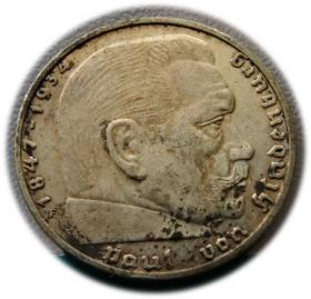 Picture for: 2 marki 1939 Paul von Hindenburg / swastyka Stuttgart 