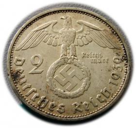 Picture 2 for: 2 marki 1939 Paul von Hindenburg / swastyka Stuttgart 