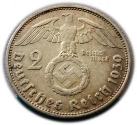 Picture 2 for: 2 marki 1939 Paul von Hindenburg / swastyka Hamburg