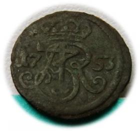 Picture 2 for: Szeląg 1753 August III Gdańsk 