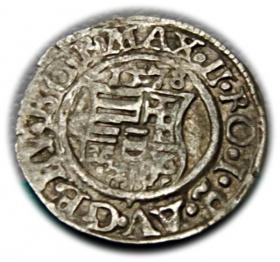 Denar 1578 Maksymilian II Habsburg Węgry