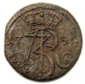 Picture 2 for: Schilling 1754 Augustus III Gdansk