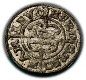 Picture 2 for: Szeląg 1540 Herman von Bruggenei, Zakon Kawalerów Mieczowych, Ryga 