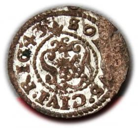 Picture 2 for: Szeląg 1643 Krystyna Waza Ryga