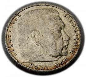 Picture for: 5 mark 1936 D Paul von Hindenburg / prussian eagle Munich