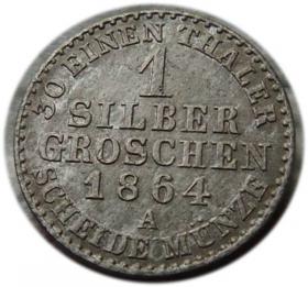 Picture for: 1 srebrny grosz 1864 Wilhelm I Hohenzollern Berlin