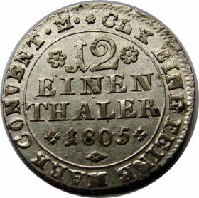 Picture for: 1/12 thaler 1805 Charles William Ferdinand BrunswickWolfenbüttel