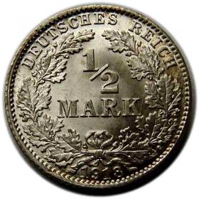 Picture for: 1/2 marki 1918 Wilhelm II Hohenzollern Niemcy Monachium