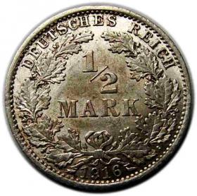 Picture for: 1/2 mark 1916 Wilhelm II Hohenzollern Germany Berlin