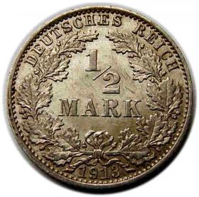 Picture for: 1/2 mark 1913 Wilhelm II Hohenzollern Germany Berlin