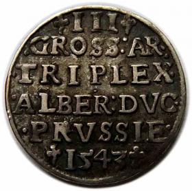 Picture 2 for: 3 groschen 1543 Albert of Prussia Duchy of Prussia Kaliningrad