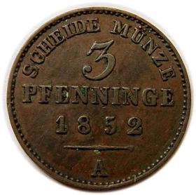 Picture for: 3 fenigi 1852 Fryderyk Wilhelm IV Prusy Berlin