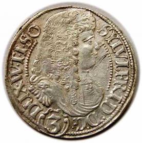 Picture for: 3 krajcary 1677 Sylwiusz Fryderyk Witemberski Księstwo Oleśnickie Oleśnica