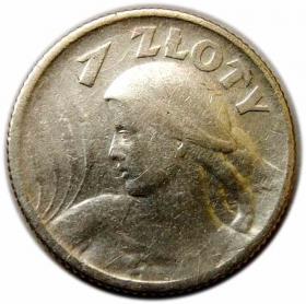 Picture for: 1 złoty 1924 II RP Kobieta z kłosami Paryż 