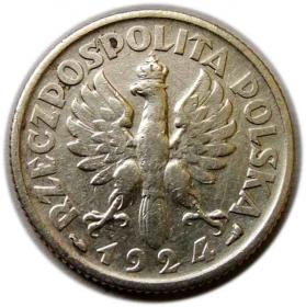 Picture 2 for: 1 złoty 1924 II RP Kobieta z kłosami Paryż 