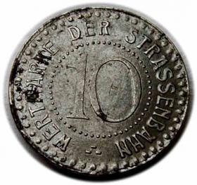 Picture for: 10 fenigów żeton tramwajowy Wrocław / Breslau