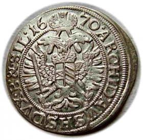 3 krajcary 1670 Leopold I Habsburg Wrocław