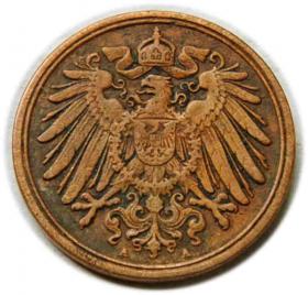 1 Pfennig 1896 Wilhelm II Hohenzollern Germany Berlin