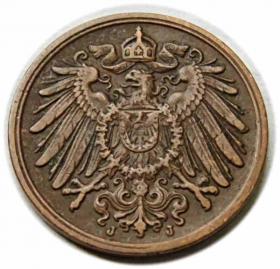 1 Pfennig 1914 Wilhelm II Hohenzollern German Hamburg
