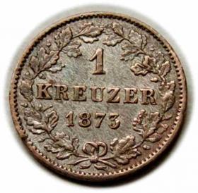 1 krajcar 1873 Karol Wirtemberski Wirtembergia