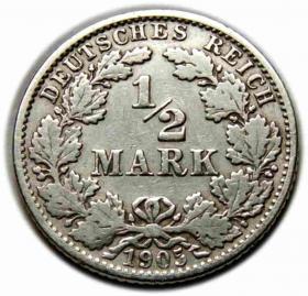 Picture for: 1/2 marki 1905 Wilhelm II Hohenzollern Niemcy Hamburg