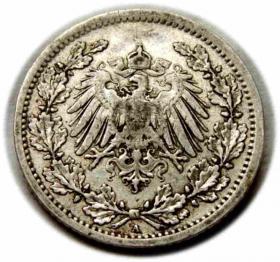 Picture 2 for: 1/2 marki 1907 Wilhelm II Hohenzollern Niemcy Berlin
