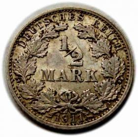Picture for: 1/2 marki 1911 Wilhelm II Hohenzollern Niemcy Karlsruhe