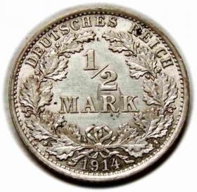 Picture for: 1/2 marki 1914 Wilhelm II Hohenzollern Niemcy Berlin