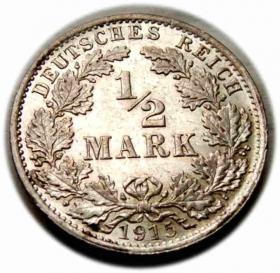 Picture for: 1/2 marki 1915 Wilhelm II Hohenzollern Niemcy Berlin