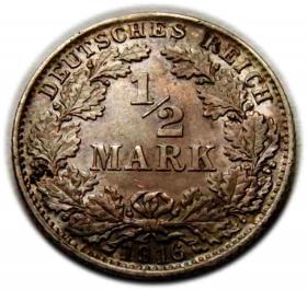 Picture for: 1/2 mark 1916 Wilhelm Germany Munich