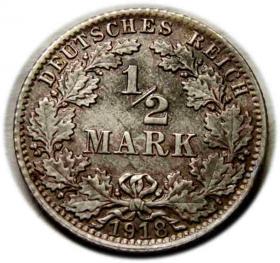 Picture for: 1/2 marki 1918 Wilhelm II Hohenzollern Niemcy Berlin