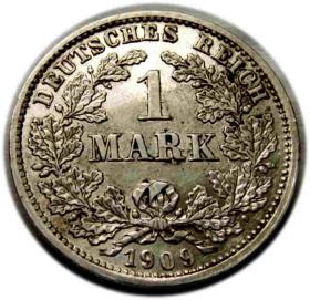 Picture 2 for: 1 marka 1909 Wilhelm II Hohenzollern Niemcy Monachium
