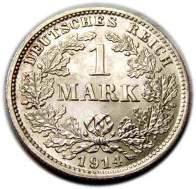 Picture 2 for: 1 marka 1914 Wilhelm II Hohenzollern Niemcy Monachium