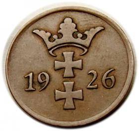 Picture 2 for: 2 pfennig 1926 Free City of Danzig Gdansk Berlin