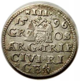 Trojak 1596 Zygmunt III Waza Ryga