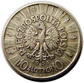 Picture 2 for: 10 złotych 1935 Józef Piłsudski Warszawa